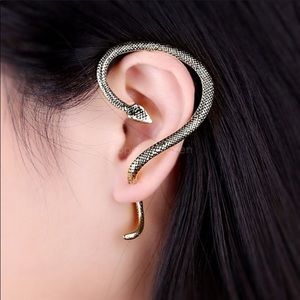 🐍 Single Serpent Snake Ear Cuff Jacket In Silver Or Gold 🐍